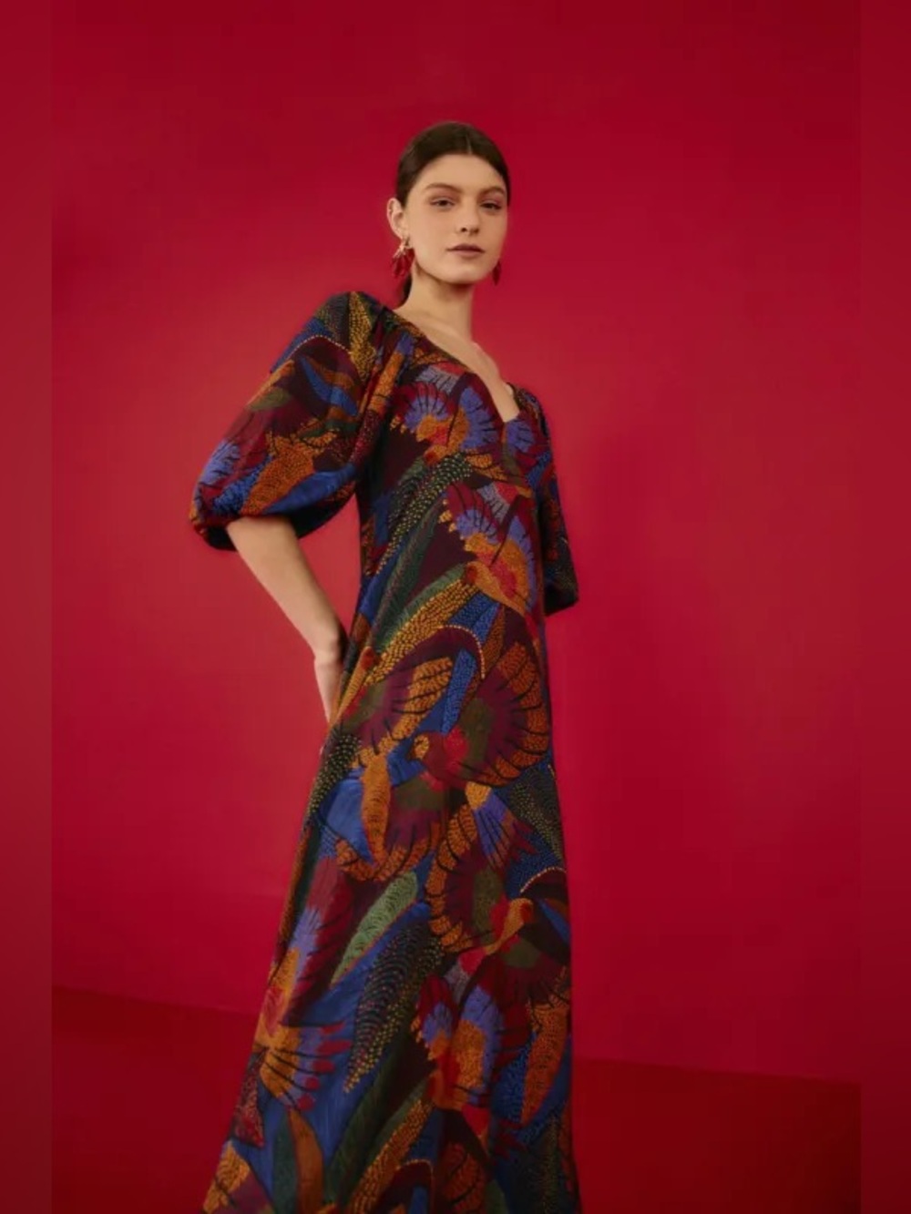 FARM Rio Dotted Macaws Maxi Dress